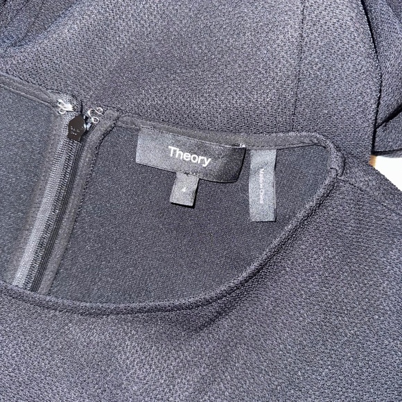 Theory Seamed Skater Dress Fit & Flare pique LBD Dress 4 - Picture 8 of 11